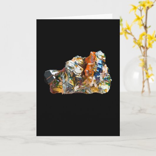 Rainbow Hematite Crystal Add Own Text Card Karte (Gelbe Blume)