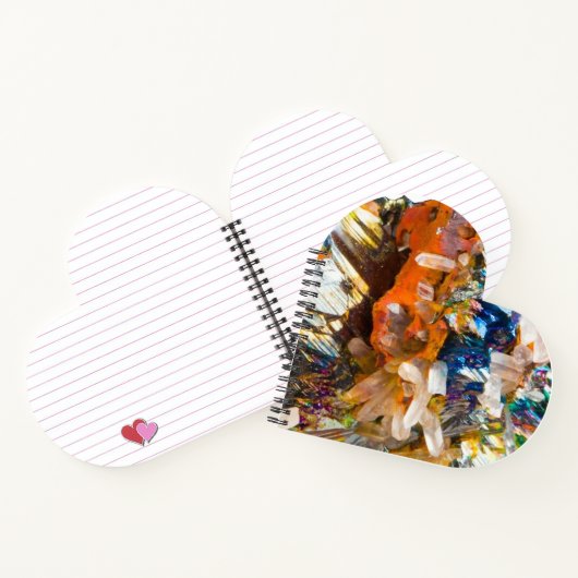 Rainbow Hematite Crystal Heart Notepad Valentines Notizblock (Innenseite)