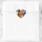 Rainbow Hematite Crystal Herz-Aufkleber (Tasche)