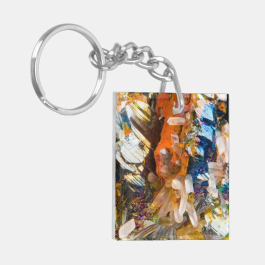 Rainbow Hematite Crystal Schlüsselanhänger (Vorderseite links)