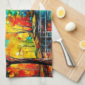 Rainbow Herbst Kunst, Dichtung und Musik Geschirrtuch (Viertel Falte)