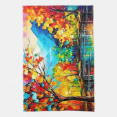 Rainbow Herbst Kunst, Dichtung und Musik Geschirrtuch (Vertikal)