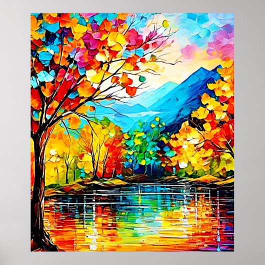 Rainbow Herbst Kunst, Dichtung und Musik Poster (Vorne)