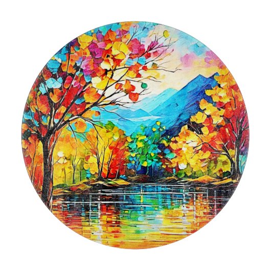 Rainbow Herbst Kunst, Dichtung und Musik Schneidebrett (Vorderseite)