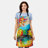Rainbow Herbst Kunst, Dichtung und Musik Schürze (Getragen)