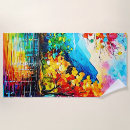 Rainbow Herbst Kunst, Dichtung und Musik Strandtuch