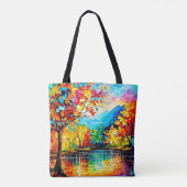 Rainbow Herbst Kunst, Dichtung und Musik Tasche (Rückseite)