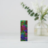 Rainbow Herringbone Brick Stained Glass Window Mini Visitenkarte (Stehend Vorderseite)