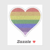 RAINBOW HERZ AUFKLEBER (Blatt)