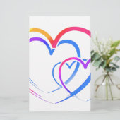 Rainbow-Herz Briefpapier (Stehend Vorderseite)
