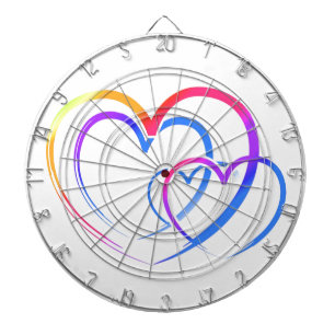 Rainbow-Herz Dartscheibe