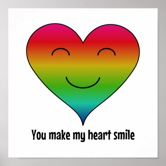 Rainbow-Herz Farbe Poster (Vorne)