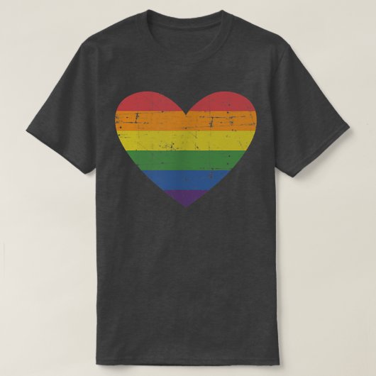 Rainbow-Herz für Schwule und Lesben T-Shirt (Design vorne)