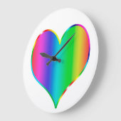 Rainbow-Herz Große Wanduhr (Winkel)