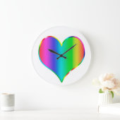 Rainbow-Herz Große Wanduhr (Zuhause)