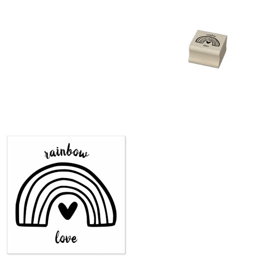 Rainbow-Herz Gummistempel (Stempel)