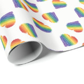 Rainbow-Herz-Kaleidescope-Packpapier Geschenkpapier (Rolleneckpunkt)