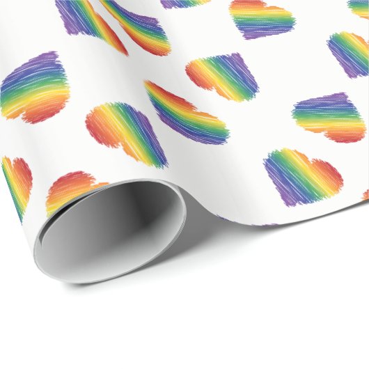 Rainbow-Herz-Kaleidescope-Packpapier Geschenkpapier (Rolleneckpunkt)