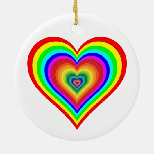 Rainbow-Herz Keramikornament (Hinten)