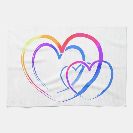 Rainbow-Herz Küchentuch (Horizontal)