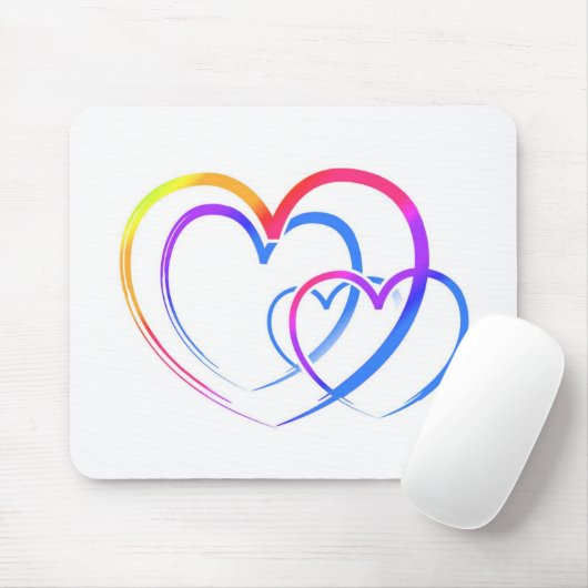Rainbow-Herz Mousepad (Mit Mouse)