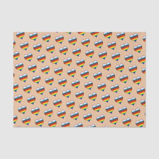 Rainbow-Herz-Muster-Gewebepapier Seidenpapier (Vorderseite)