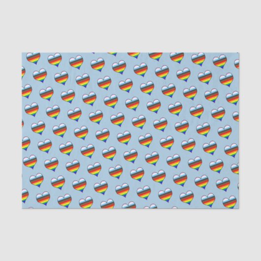 Rainbow-Herz-Muster-Gewebepapier Seidenpapier (Vorderseite)