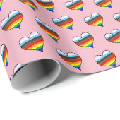 Rainbow-Herz-Musterpapier Geschenkpapier (Rolleneckpunkt)