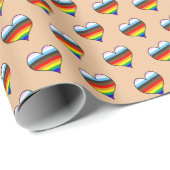 Rainbow-Herz-Musterpapier Geschenkpapier (Rolleneckpunkt)