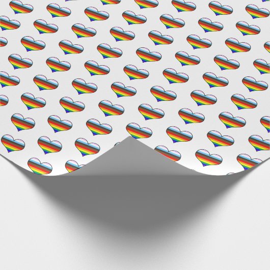 Rainbow-Herz-Musterpapier Geschenkpapier (Ecke)
