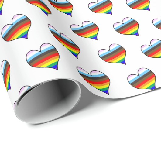 Rainbow-Herz-Musterpapier Geschenkpapier (Rolleneckpunkt)