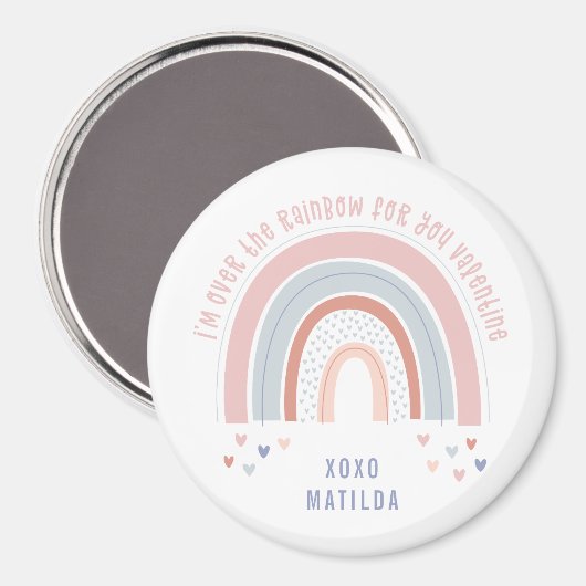 Rainbow-Herz niedliches Klassenzimmer Valentingesc Magnet (Vorderseite/Rückseite)