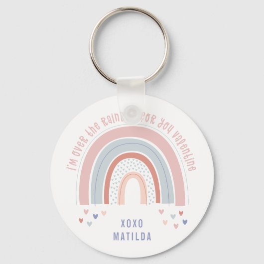 Rainbow-Herz niedliches Klassenzimmer Valentingesc Schlüsselanhänger (Vorderseite)