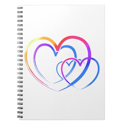 Rainbow-Herz Notizblock (Vorderseite)