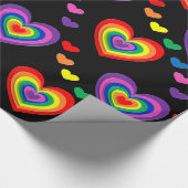 Rainbow-Herz-Packpapier Geschenkpapier (Ecke)
