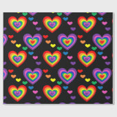 Rainbow-Herz-Packpapier Geschenkpapier (Flach)