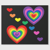 Rainbow-Herz-Packpapier Geschenkpapier (Flach)