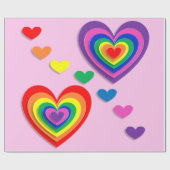 Rainbow-Herz-Packpapier Geschenkpapier (Flach)