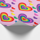 Rainbow-Herz-Packpapier Geschenkpapier (Ecke)