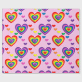 Rainbow-Herz-Packpapier Geschenkpapier (Flach)