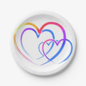 Rainbow-Herz-Papier Pappteller (Vorderseite)