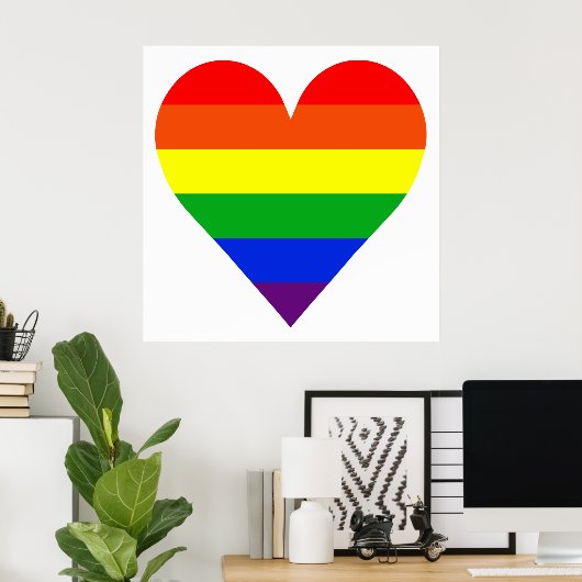 Rainbow-Herz Poster (Heimbüro)
