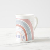 Rainbow-Herz rosa lila personalisiert Porzellantasse (Vorderseite Rechts)