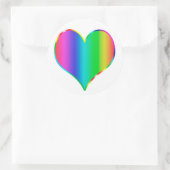 Rainbow-Herz Runder Aufkleber (Tasche)