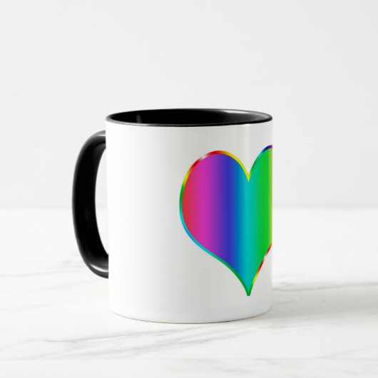 Rainbow-Herz Tasse (Vorderseite Links)