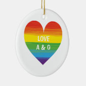 Rainbow-Herz - Text anpassen Keramik Ornament (Rechts)