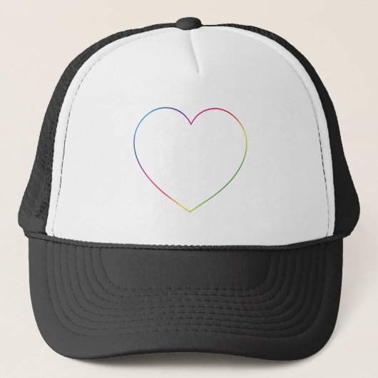 Rainbow-Herz Truckerkappe (Vorderseite)