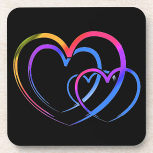 Rainbow-Herz Untersetzer