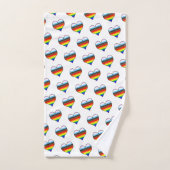 Rainbow Herzdesign Pattern Badetuch Set (Handtuch)