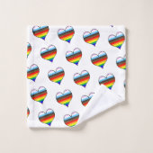 Rainbow Herzdesign Pattern Badetuch Set (Waschlappen)